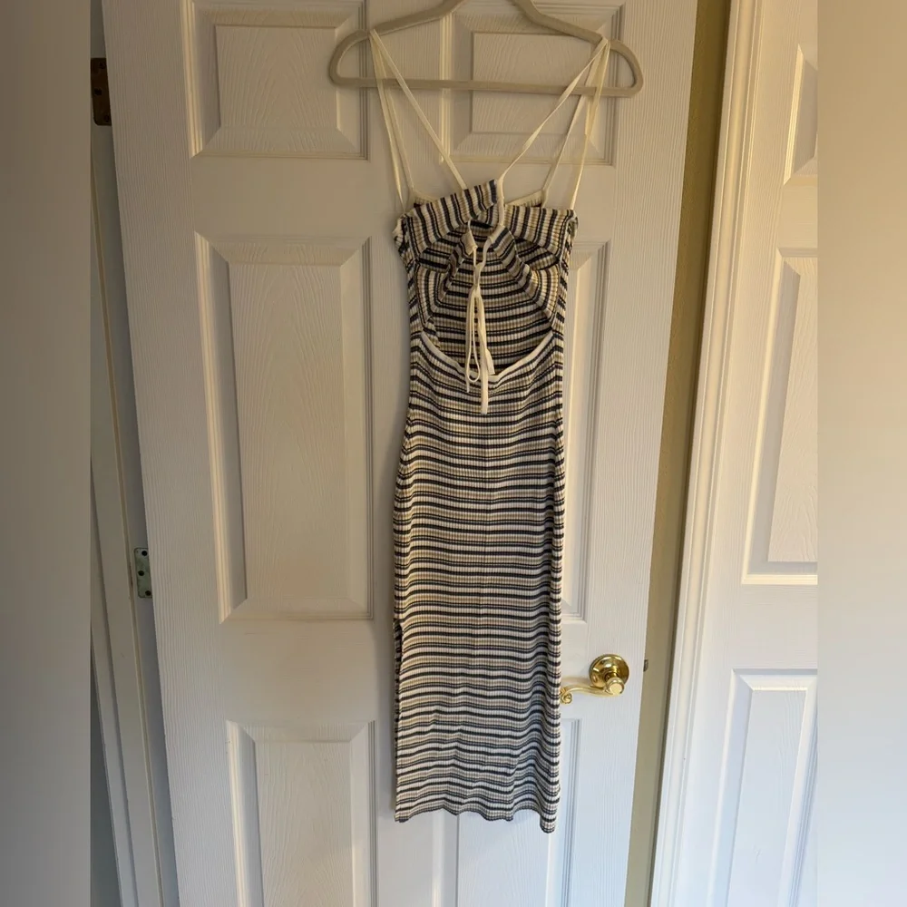Abercrombie & Fitch blue and White Striped Maxi Dress